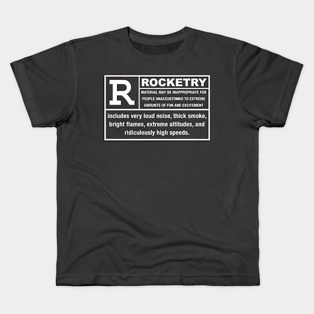 ROCKETRY Warning Label ( back of shirt ) Kids T-Shirt by Eugene and Jonnie Tee's